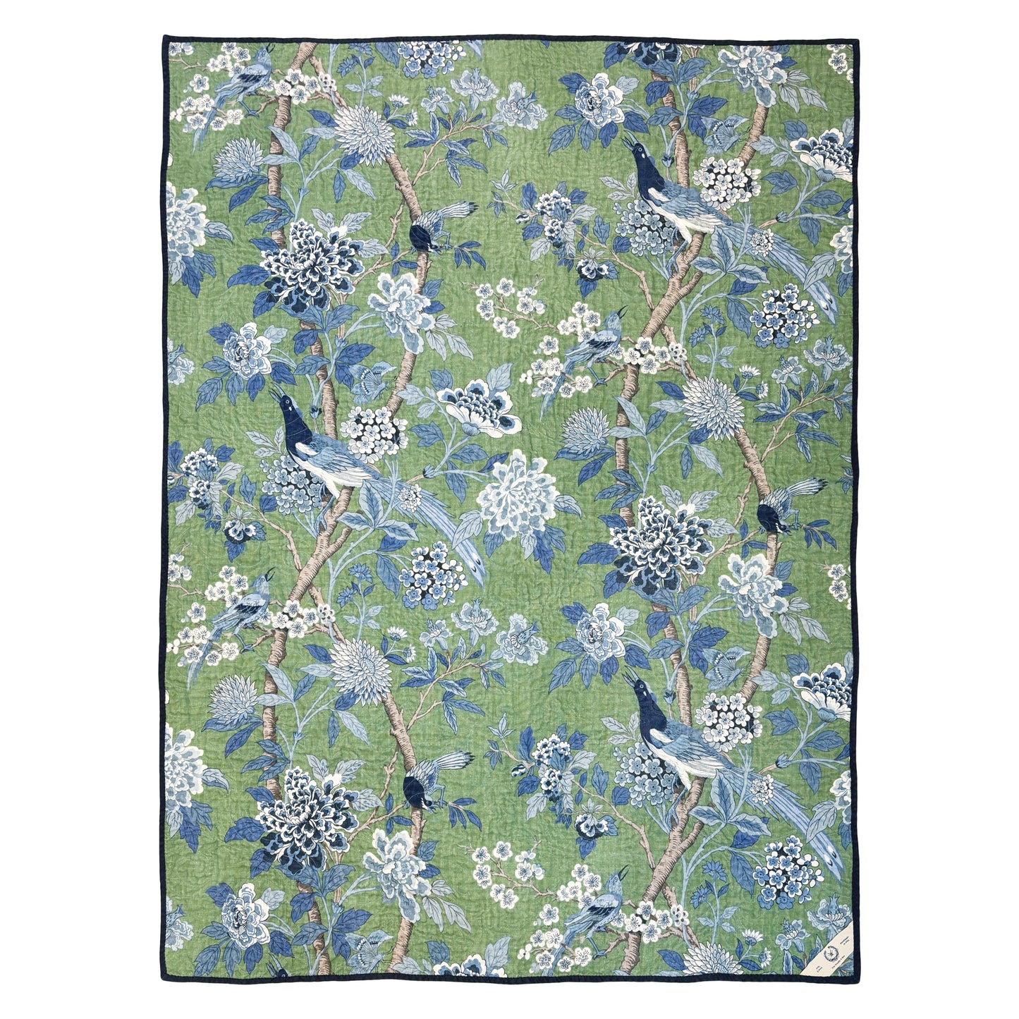 Hydrangea Bird Quilted Throw